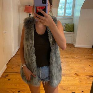 Small Grey Faux Fur Vest NWT